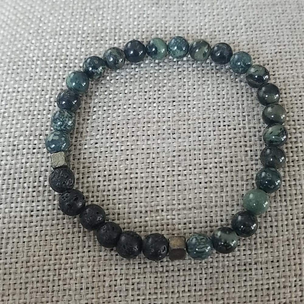Spot Stone Lava Bead Bracelet